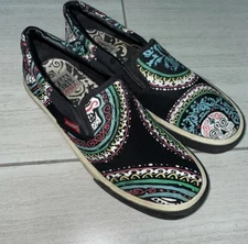 Vision Streetwear Slip On Shoes Day Of The Dead Size 8 Women 6.5 Mens
