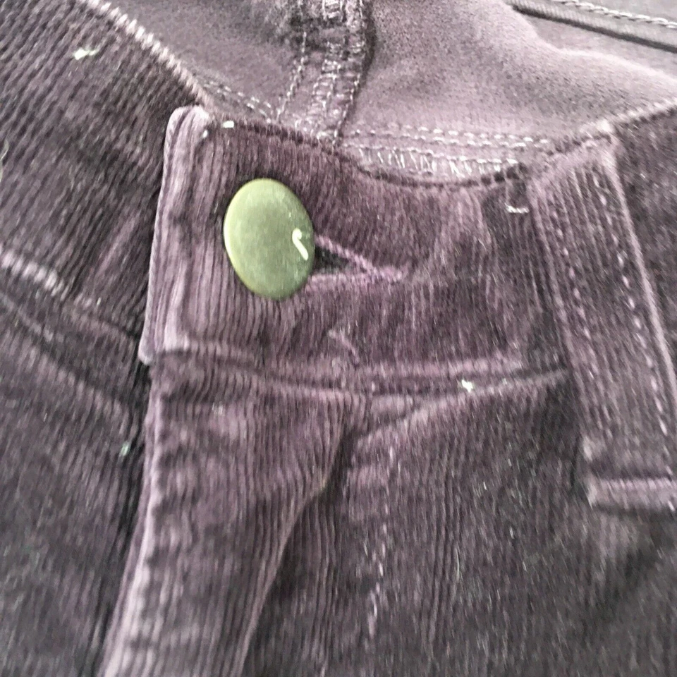 J. Marca Pantalones Mujer 26 Púrpura Pana Pierna Ajustada Suave Informal Comodidad #0569 Foto 4 de 4