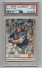 2019 Topps Complete  No Sock Showing * Rookie Card * Pete Alonso * #475 * PSA 10. rookie card picture