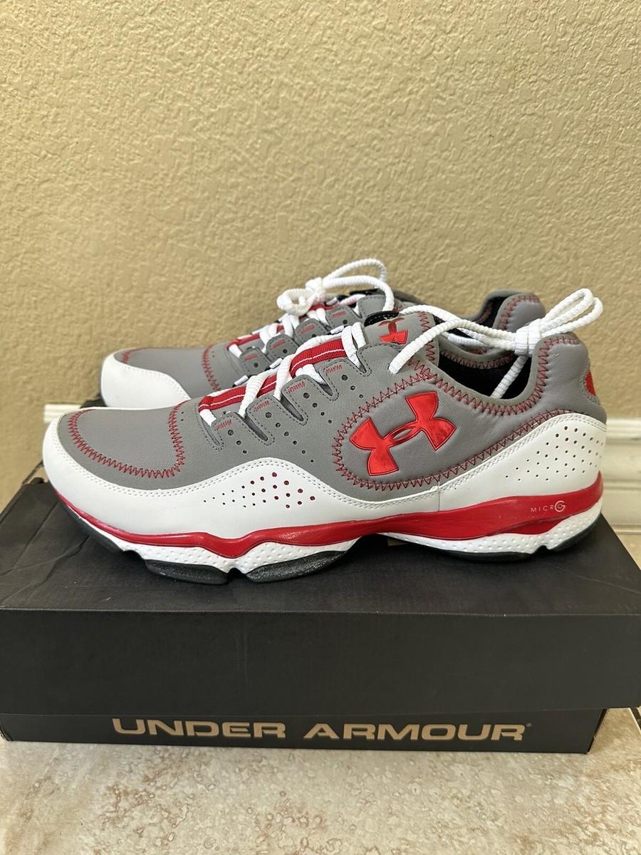 Under Armour micro g defend shoes white red 1231456-101 Size