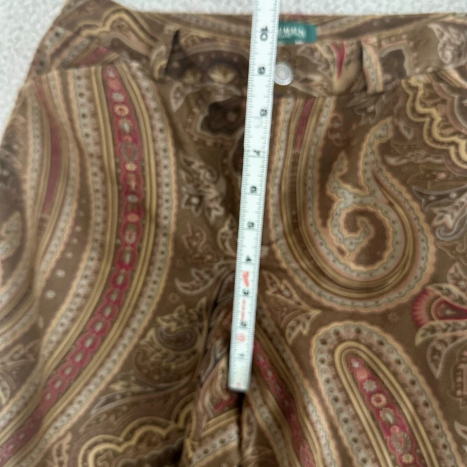 Vintage Lauren Ralph Lauren Corduroy Pants Womens Size 10P Brown Paisley Trouser - Image 4 of 4