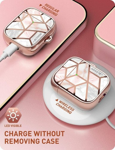 i-Blason Stylish Case for Apple AirPods 1st/2nd, 360° Full Body Cover with Strap - Picture 4 of 34