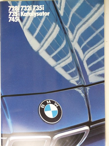 BMW AG Katalog Händlerstempel 728i 732i 735i 735i Katalysator 745i 2/85 FT-379