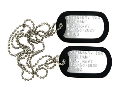 ICEMAN Top Gun Military Stainless Steel Dog Tag Set Cosplay Halloween