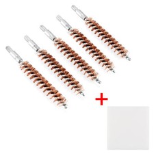 5 Pcs Bronze Bristle Bore Cleaning Brush Kit.325 Cal 8x32 Thread with 50 Patches