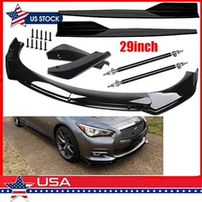 For Infiniti G37 G35 Q50 Front Bumper Lip Splitter Spoiler Body Kit Side Skirt