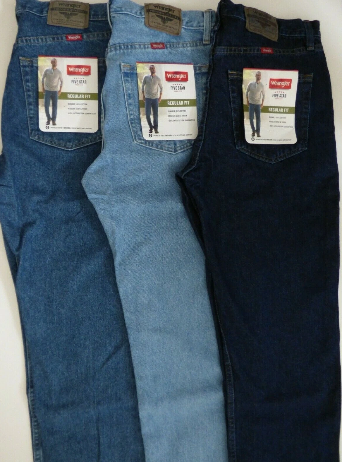 Wrangler Regular Fit Jean Five Star Mens - Size Big and Tall