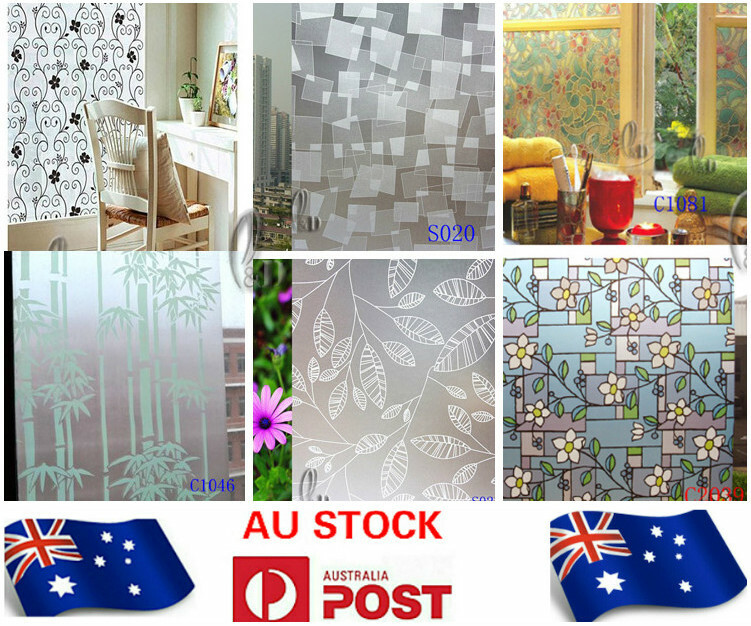 90cm x 2m Floral Privacy Frosted Frosting Removable Glass Stick Window Film