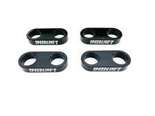 Four 4 Speedlinez 6061 Billet Aluminum Black Anodized 8an Oil Hose Clamps