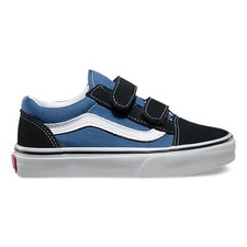 VANS KIDS OLD SKOOL V Navy/White CANVAS AUTHENTIC YOUTH SIZES
