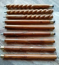 Set of 3 PCs 3 Fold Brown Wooden Walking Stick Cane For Head Handle Only Shaft