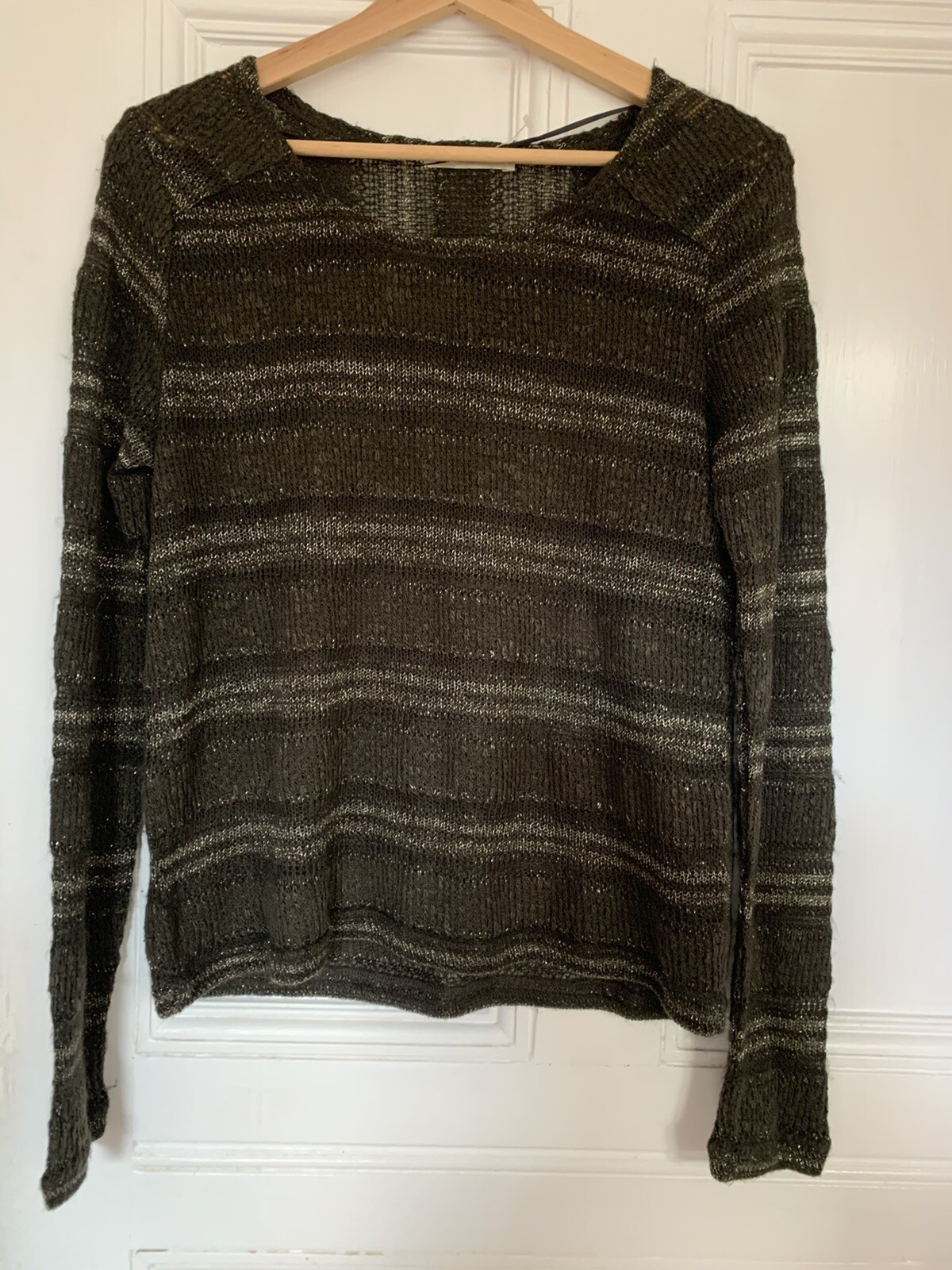 Oasis khaki brown and gold open knit 