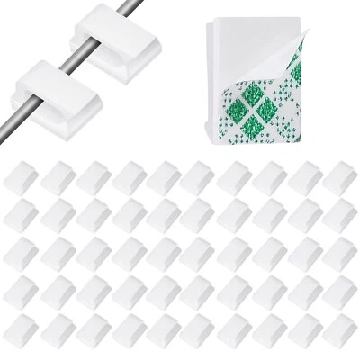 WEBBOMB 15x Kabelclip Kabelhalter Kabelklemmen selbstklebend weiß Kabelbinder Organizer