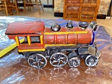 Vtg Cast Iron Train Locomotive Steam Engine 8.5" Long ba