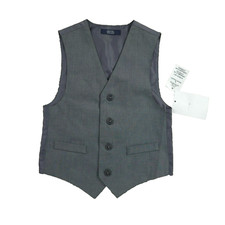 Nautica Vest Youth Boys Size 5 Gray Button Down Dressy