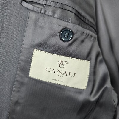 Canali 1934 Mens Jacket US 43S Blue Wool Blazer Made Italy minor blemish Sku2049