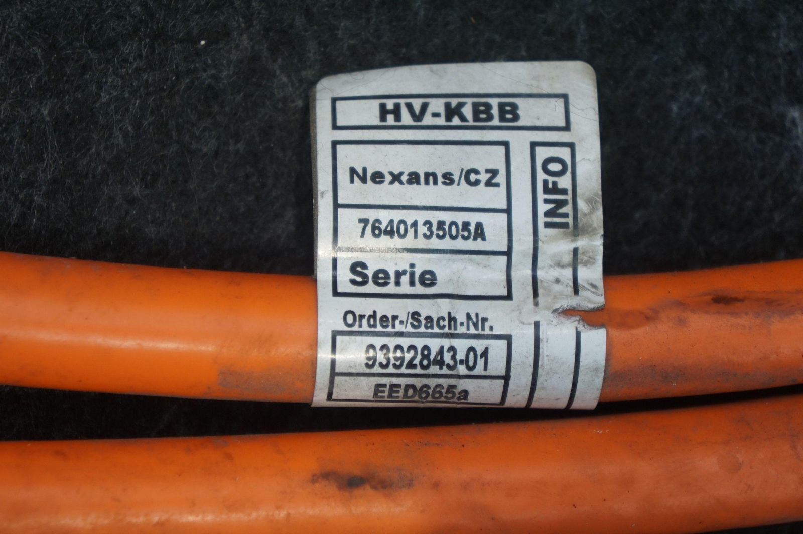 Set 2 High Voltage Battery Cable Wire Wiring Cable OEM 764013505A Bmw I8 14-20