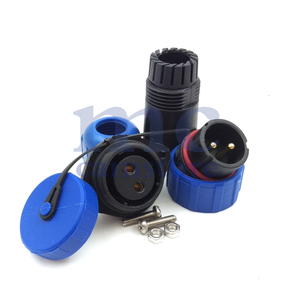 SP21 2 Pin Waterproof Electrical Wire Connector,Circular Screw Crimp Plug Socket - Image 4 of 4