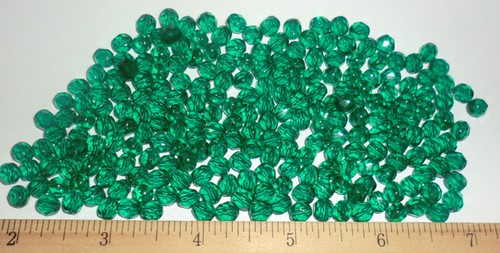 Clear Teal Green 63 Grams Vintage Czech Job Lot Glass Fire Polished Beads NOS - Picture 5 of 5