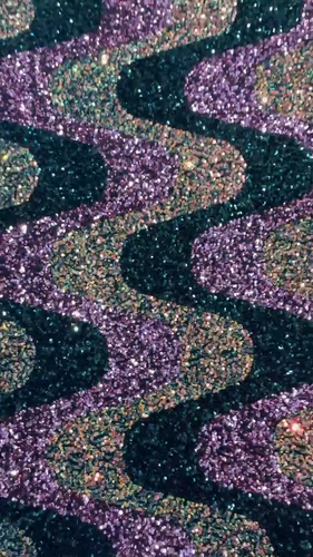 Wavy Line Design Velvet Sequins Clear/Hunter Green/Rose 2 Way Stretch Fabric - Video 1 of 1