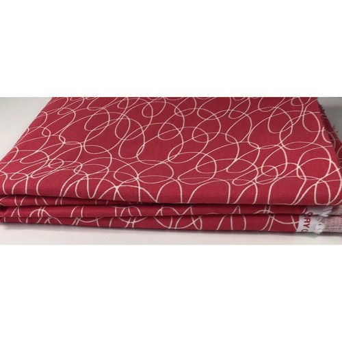 Scribble Swirl Abstract Print Cotton Chintz Pink White Home Seasons 99" x 44" - Picture 3 of 7