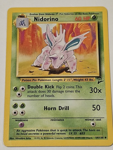 Nidorino 54/130, Base Set 2, Pokemon TCG