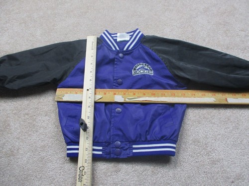 Vintage Colorado Rockies Varsity Jacket Toddler Boys 2T Purple Girl's Denver CR - Picture 9 of 14