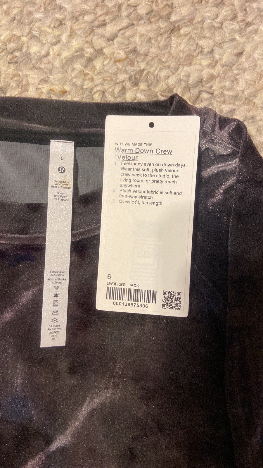 Lululemon  Interstellar Dark Grey Multi Velour Wa… - image 3