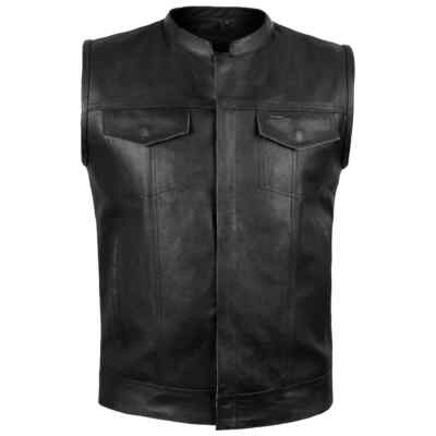 ARD  Men's Sons of Anarchy SOA Leather Motorcycle Vest Concealed Carry Biker Wai