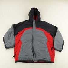 Vintage Nike Jacket Boys Large Black Red Gray Waterproof Insulated Coat Kids Y2K