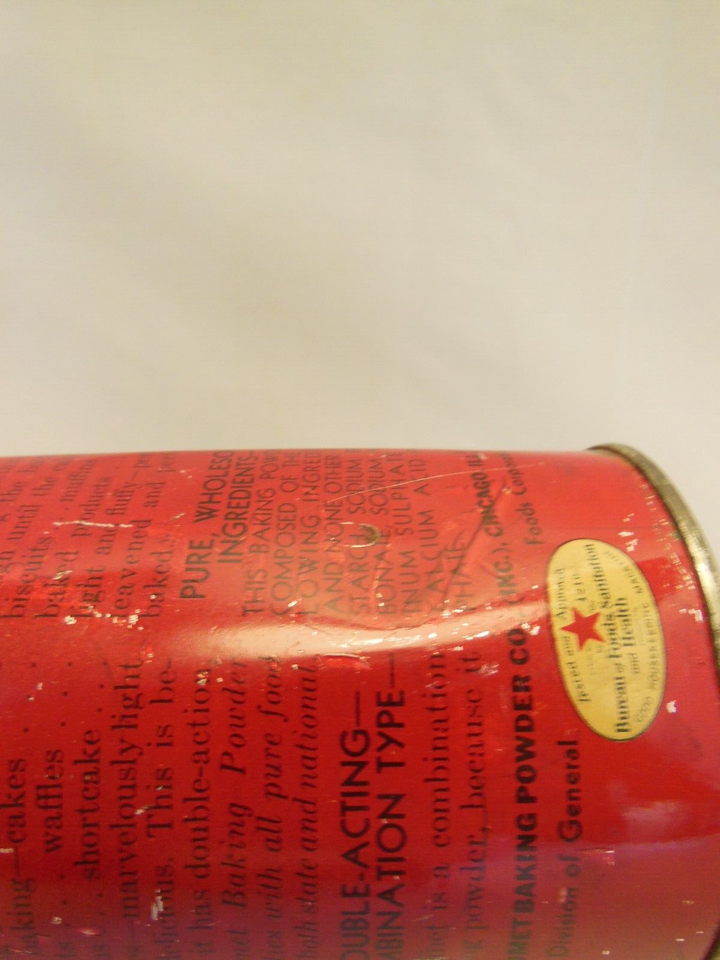 EARLY VINTAGE CALUMET DOUBLE ACTING BAKING POWDER TIN INDIAN CHIEF