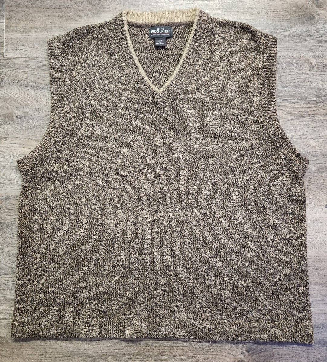 Mens XL WOOLRICH 85% Wool Heather Washable Classic V-Neck Sweater