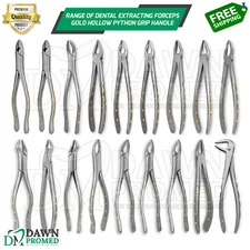 Dental Extracting Forceps Gold Hollow Python Grip Dentist Instruments German Gr