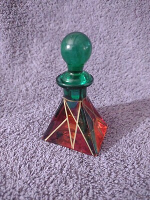 Due Zeta Decorato Mano Venezia Murano Art Glass Perfume Bottle 
