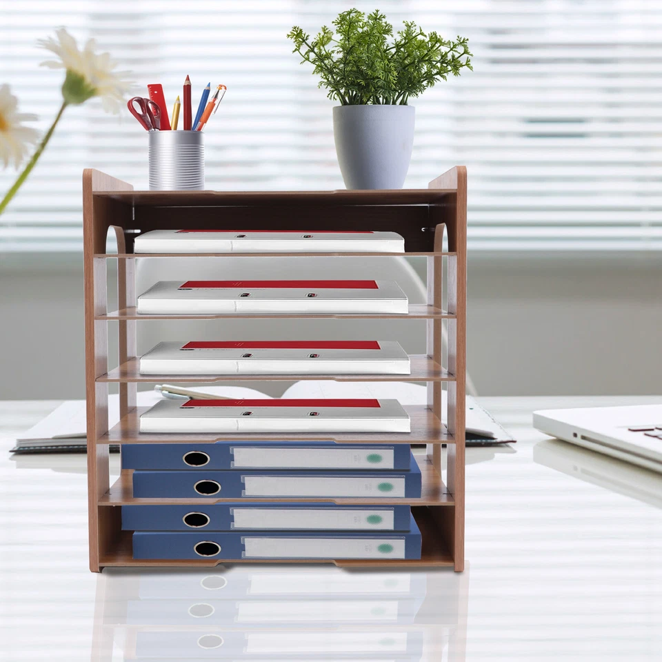 7 Tiers Desk File Organizer Holder Office A4 Paper Letter Tray Document Storage - Image 2 of 4