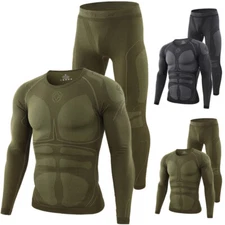 Mens Thermal Underwear Sets Base Layer Warm Compression Soft Gear Long Johns Set