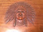 VINTAGE HAND CEDAR CIGAR STORE BOX WITH NATIVE AMERICAN CHIEF HEAD CARVING — photo 2