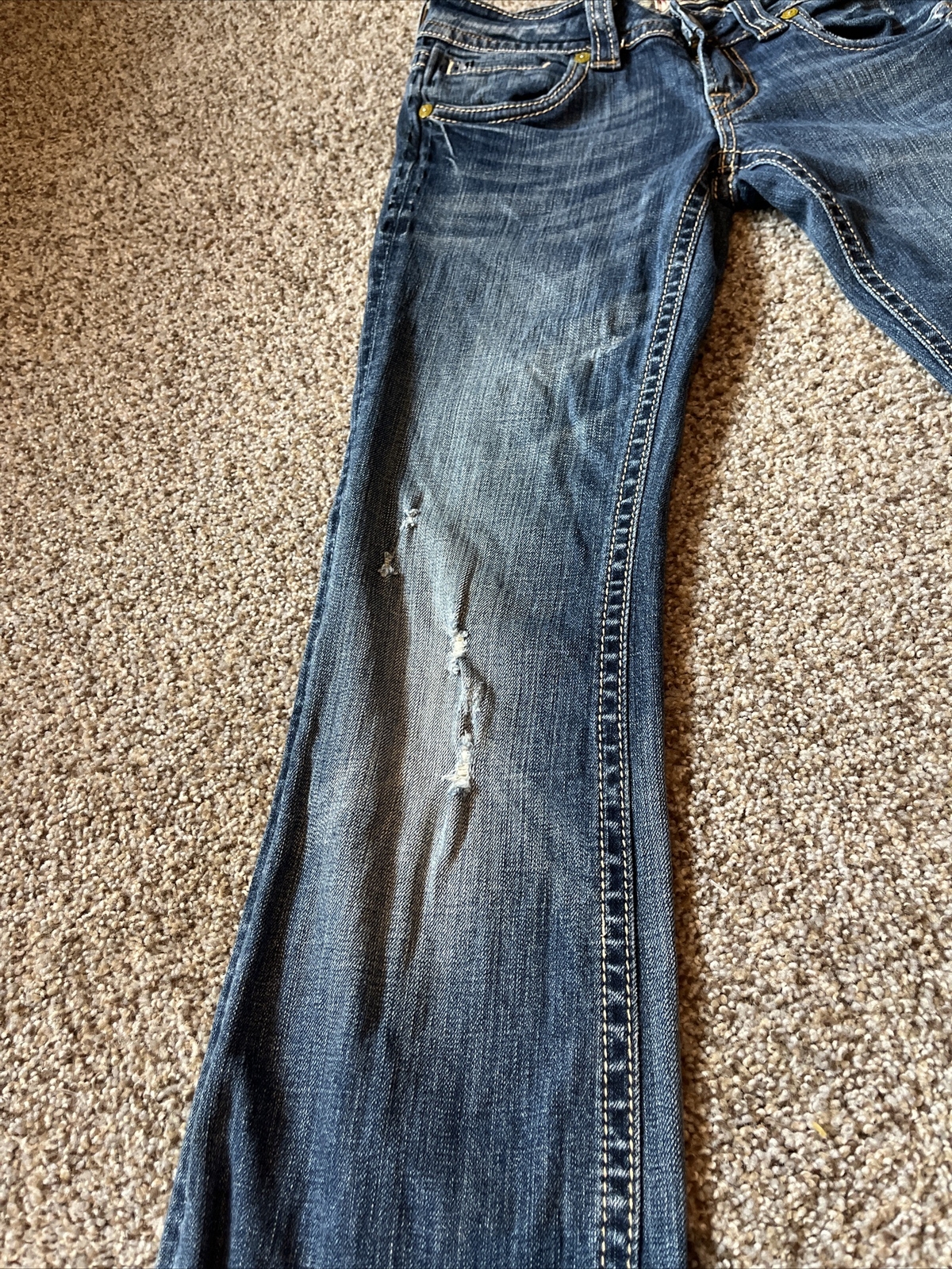 MEK DNM Mykonos Womens Size 28 X 31 Distressed Straight Leg Denim Jeans - View 2