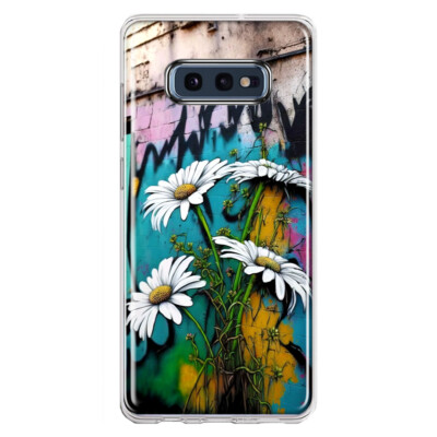 For Samsung Galaxy S10e Shockproof Case White Daisies Graffiti Art