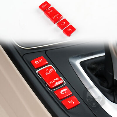 Red For BMW 1 2 3 4 Series F20 F22 F30 F32 13-19 Gear Shift Button Cover Replace