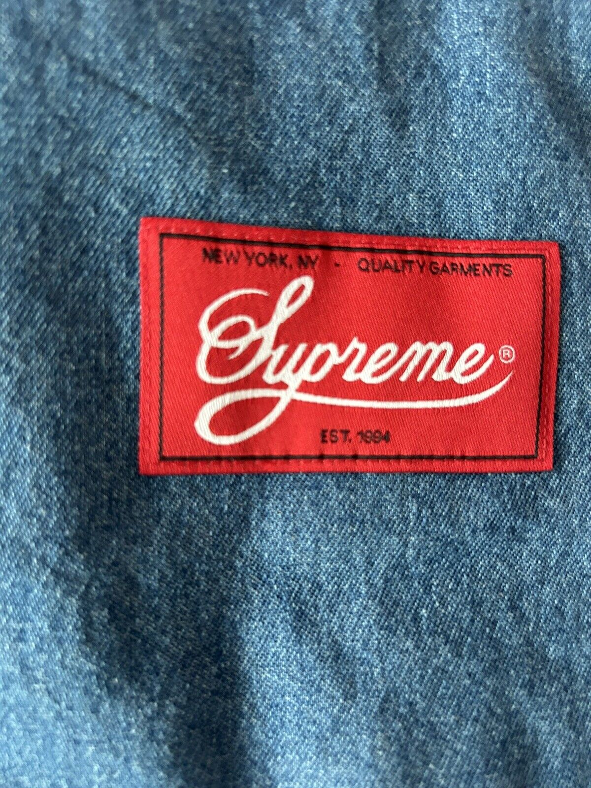 Supreme Denim Baseball Jersey 'White' | Men's Size 2XL