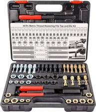 49pc Thread Repair Tool Unc Unf Metric Thread Chaser Restorer Kit With Tap Dies