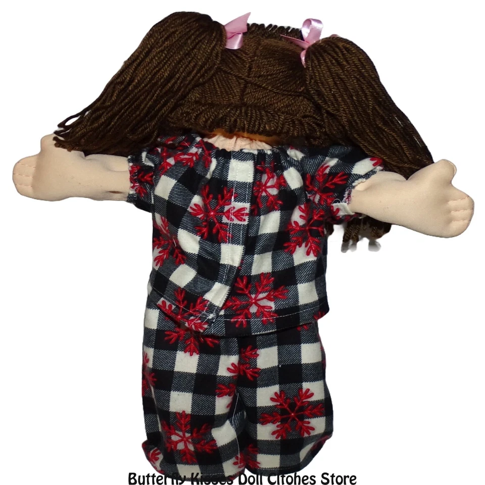Conjunto de pijama a cuadros de búfalo copo de nieve ropa para muñecas Cabbage Patch de 16" CPK Foto 3 de 4