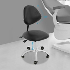 Ergonomic Rolling Stool Chair with Backrest Adjustable Saddle Chair Stool Black