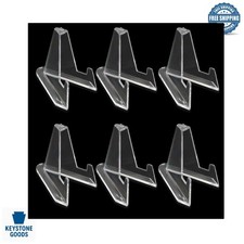 6 Pack Acrylic Display Stands - Clear Adjustable Card, Photo & Coin Holders f...