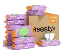 Freestyle Soft Jumbo Baby Wipes, Hypoallergenic and Unscented 72 Count 12 PACK 
