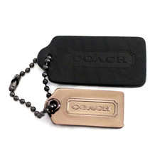 Coach 2 Lozenge logo Tags Black/gunmetal key FOB NEW