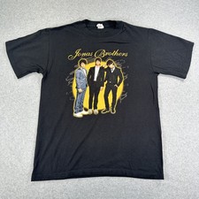 Jonas Brothers Band Tee Black Graphic T-Shirt Size M 100 Cotton Vintage