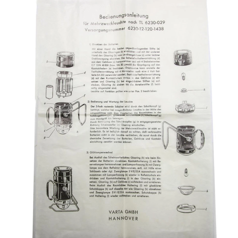 Varta Pertrix Bundeswehr Mehrzwecklampe Handlampe Camping-Lampe Notbeleuchtung  - Bild 3 von 4