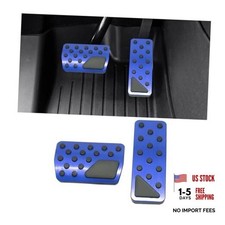 Car Pedal Cover 2pcs Aluminum Alloy Vehicle Accelerator Gas Brake Pedal Blue